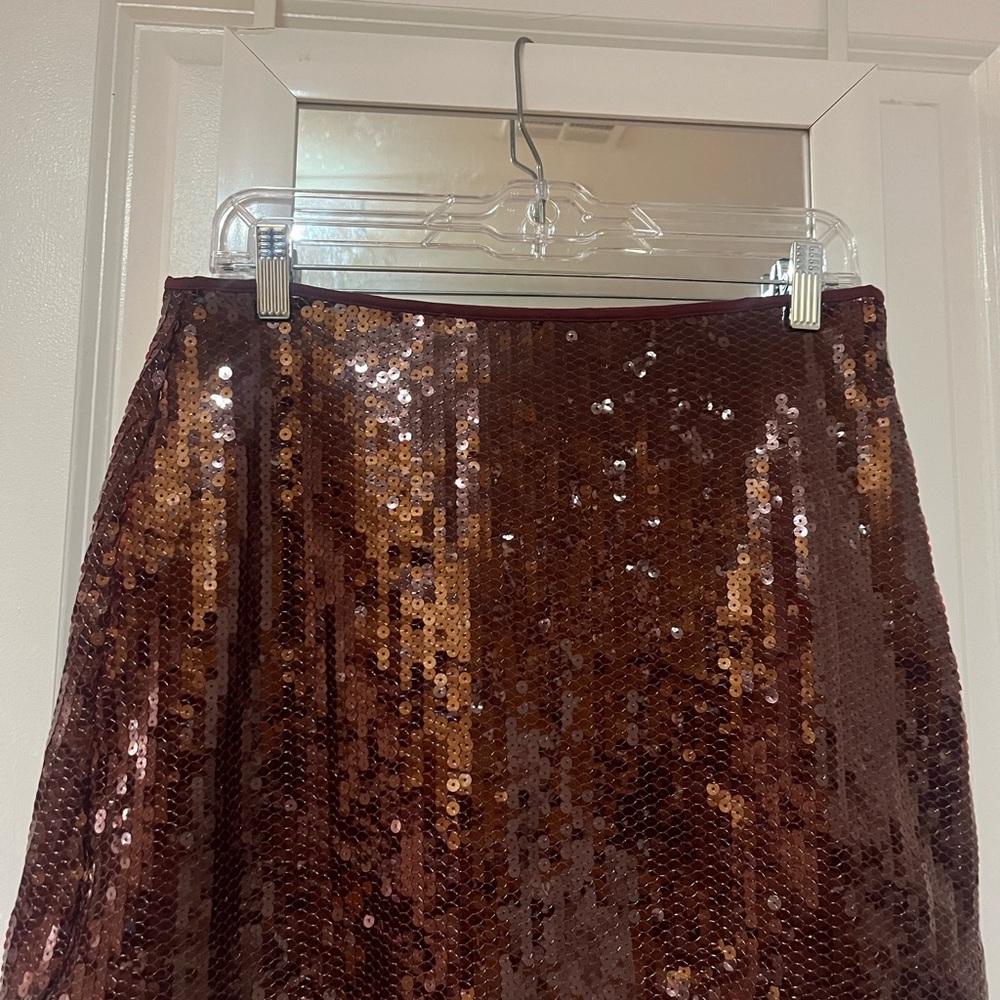 Sequined Maroon Women's Skirt